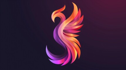 Poster - A bright and colorful bird logo on a dark background