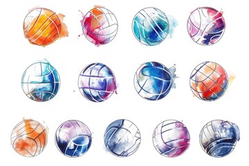 Poster - A collection of colorful balls arranged on a white surface