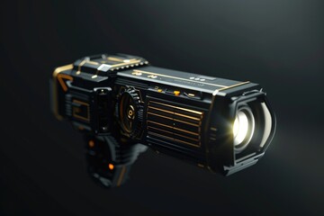 Poster - A close-up shot of a camera lens on a black background, ideal for photography-related uses