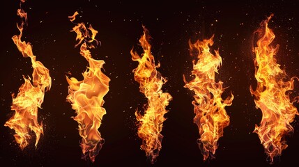 Aufkleber - Flames on black background