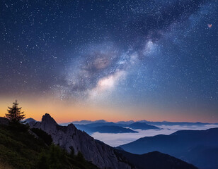 Wall Mural - deep sky galaxies background, ai generated image
