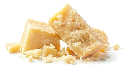Poster - A pair of cheese slices stacked on top of each other, possibly for display or serving