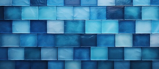Leinwandbilder - beautiful modern abstract texture close up photo of water in pool with blue small tiles background. Creative banner. Copyspace image