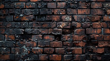 Poster - A close-up shot of a rusty brick wall, perfect for use in industrial or architectural contexts