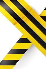 Poster - Close-up view of a bright yellow and black striped ribbon