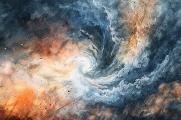 Aufkleber - A vibrant swirl of colors in the sky, suitable for use in weather or nature-themed contexts