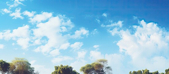 Poster - Summer landscape with trees and sky. Creative banner. Copyspace image