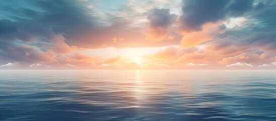 Poster - Sunrise on the ocean peaceful moment. Creative banner. Copyspace image