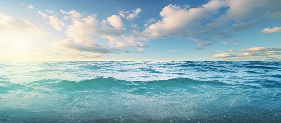 Leinwandbilder - Turquoise ocean water in beautiful light. Creative banner. Copyspace image