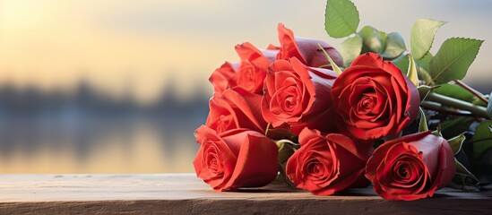 Poster - roses. Creative banner. Copyspace image