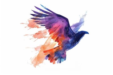 Poster - A colorful bird soaring through the air