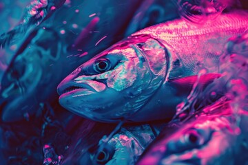 Poster - A close-up view of a fish swimming in its tank