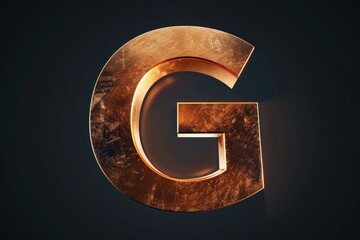 Wall Mural - A stylized golden letter 'G' on a black background