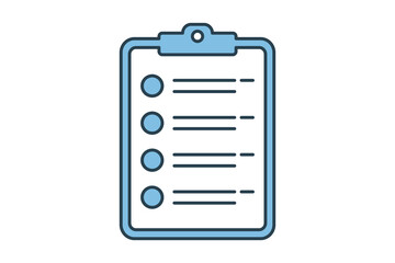 Poster - Clipboard icon. icon related to action plan. suitable for web site, app, user interfaces, printable etc. flat line icon style. simple vector design editable