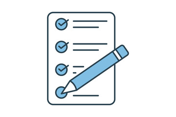 Poster - Task list icon. icon related to action plan. suitable for web site, app, user interfaces, printable etc. flat line icon style. simple vector design editable