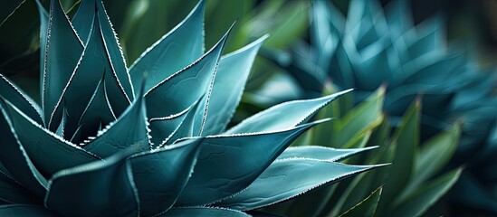 Poster - Close up of Queen Victoria Agave Agave victoriae reginae a succulent plant. Creative banner. Copyspace image