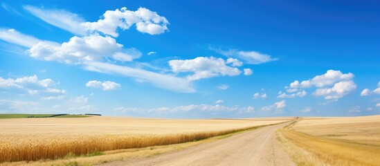 Wall Mural - A dirt road in the field. Creative banner. Copyspace image