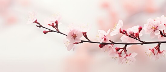 Aufkleber - Little pink flowers. Creative banner. Copyspace image