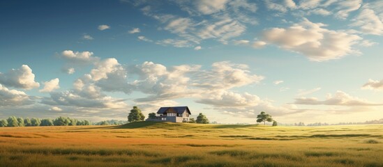 Wall Mural - Holiday home in the countryside. Creative banner. Copyspace image