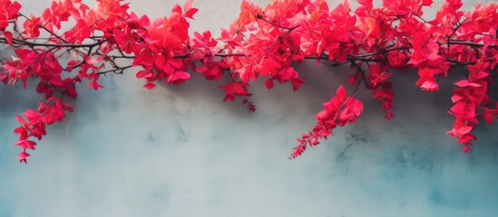 Poster - Bougainvillea red. Creative banner. Copyspace image