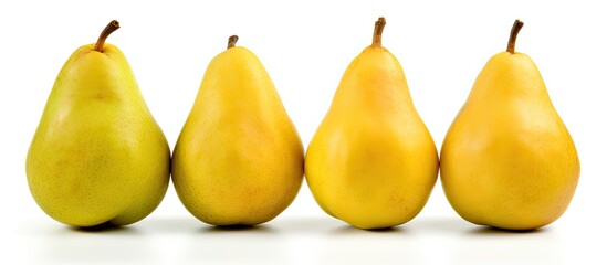 Poster - Three pears on the white background be different. Creative banner. Copyspace image