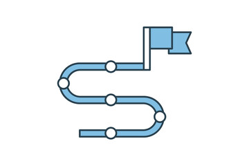 Poster - Milestone icon. icon related to action plan. suitable for web site, app, user interfaces, printable etc. flat line icon style. simple vector design editable