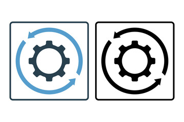 Poster - settings icon. icon related to action plan. suitable for web site, app, user interfaces, printable etc. solid icon style. simple vector design editable