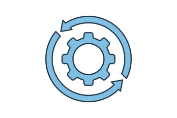 settings icon. icon related to action plan. suitable for web site, app, user interfaces, printable etc. flat line icon style. simple vector design editable