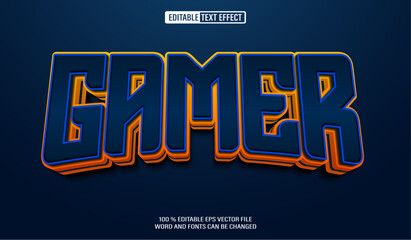 Aufkleber - Editable 3d text style effect - Gamer Bold text effect Template