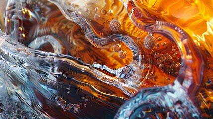 Wall Mural - Close-up of liquid glass cooling art 32k, full ultra HD, high resolution