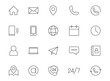 © Chelpanoff - Business contact icons set. Phone symbol. Email sign. Online chat web icon. Company information. Location, address or map pictogram.
