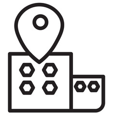 Canvas Print - Industry Location Map  Line Icon