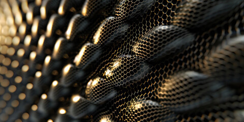 Wall Mural - Metal Mesh: Close-Up of Textured Metal Mesh Surface with Industrial Aesthetic