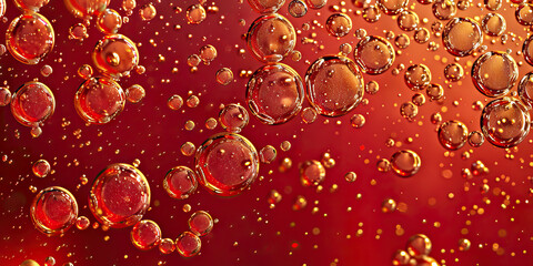 Fizzy Bubbles: Close-Up of Effervescent and Textured Bubble Surface in Refreshing Soda