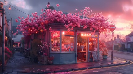 Wall Mural - Soft, squishy, pastel tone, pub, generated with AI