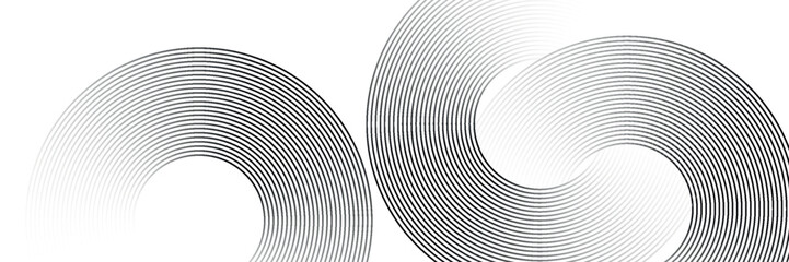 abstract gold circle lines on dark background. geometric stripe line art design. vector illustration