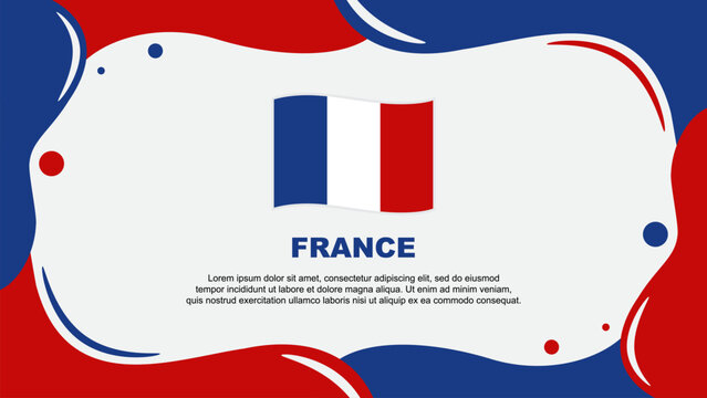 France Flag Abstract Background Flat Design Template. France Independence Day Banner Wallpaper Vector Illustration. France Banner