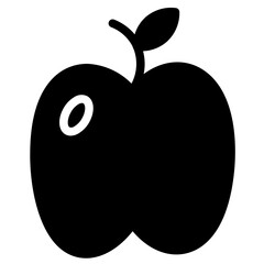 Sticker - Apple Food Half Glyph Icon