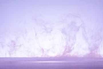 Wall Mural - Abstract image of purple smoke swirling on a white background with a light source.