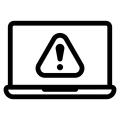 Poster - warning sign on laptop screen icon