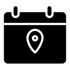 Canvas Print - Calendar Location Map Glyph Icon