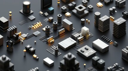 Aufkleber - Close-up of a complex circuit board showcasing a variety of electronic components and intricate connections, highlighting advanced technology.
