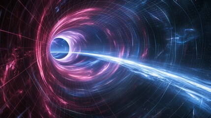 Aufkleber - An illustration of a wormhole shows a potential bridge between two distant points in spacetime.