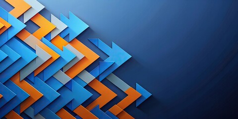 Wall Mural - Abstract background with trendy blue and orange arrows, abstract, arrows, design, modern, geometric, digital, vibrant
