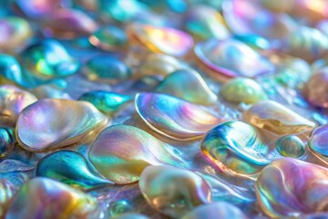Wall Mural - Abstract background with shimmering mother-of-pearl colors, shiny, iridescent, elegant, pastel, abstract, texture
