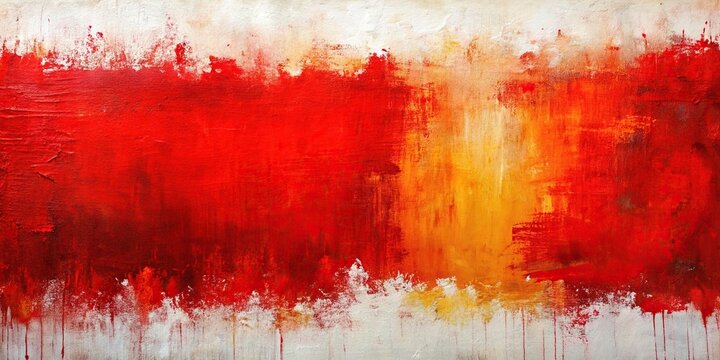 Red and white abstract oil painting art with vibrant colors and textured brush strokes, red, white, oil painting
