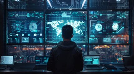 Poster - Design a cybersecurity interface protecting sensitive information from cyber threats.