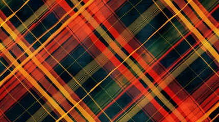 Wall Mural - Develop a classic tartan plaid pattern with bold, intersecting lines and traditional colors