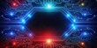 © wasan - Futuristic abstract digital technology circuit design with multicolor blue and red patterns , electronic, data network