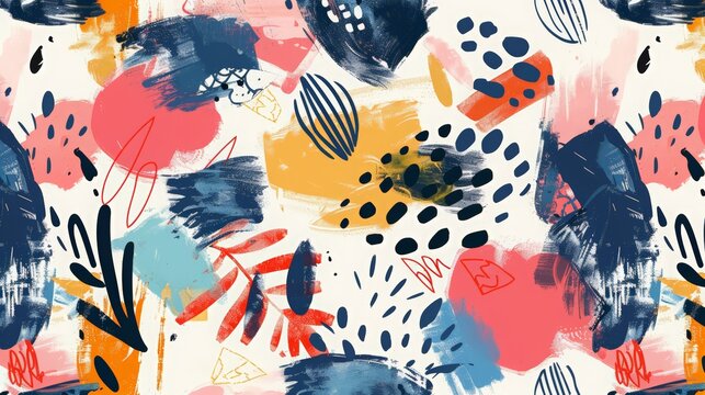 Illustrate a modern abstract pattern with bold brushstrokes and dynamic shapes.